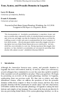 Cover page: Tone, Syntax, and Prosodic Domains in Luganda