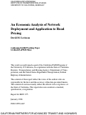 Cover page: An Economic Analysis Of Network Deployment And Application To Road Pricing