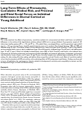 Cover page: Long-Term Effects of Prematurity, Cumulative Medical Risk, and Proximal and Distal Social Forces on Individual Differences in Diurnal Cortisol at Young Adulthood.