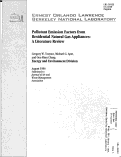 Cover page: Pollutant Emission Factors from Residential Natural Gas Appliances: A Literature Review