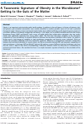 Cover page: A Taxonomic Signature of Obesity in the Microbiome? Getting to the Guts of the Matter