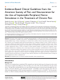 Cover page: Evidence-Based Clinical Guidelines from the American Society of Pain and Neuroscience for the Use of Implantable Peripheral Nerve Stimulation in the Treatment of Chronic Pain