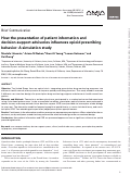 Cover page: How the presentation of patient information and decision-support advisories influences opioid prescribing behavior: A simulation study