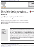 Cover page: Calcium hydroxylapatite associated soft tissue necrosis: a case report and treatment guideline.
