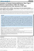 Cover page: Variation of Human Immunodeficiency Virus Type-1 Reverse Transcriptase within the Simian Immunodeficiency Virus Genome of RT-SHIV