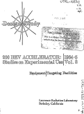 Cover page: 200 BeV Accelerator: Studies on Experimental USE Volume II 1964 - 1965