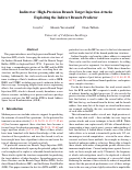 Cover page: Indirector: High-Precision Branch Target Injection Attacks Exploiting the Indirect Branch Predictor.