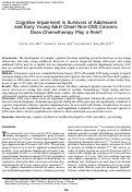Cover page: Cognitive Impairment in Survivors of Adolescent and Early Young Adult Onset Non-CNS Cancers: Does Chemotherapy Play a Role?