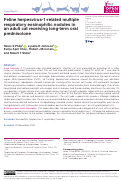 Cover page: Feline herpesvirus-1-related multiple respiratory eosinophilic nodules in an adult cat receiving long-term oral prednisolone.