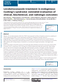 Cover page: Levoketoconazole treatment in endogenous Cushings syndrome: extended evaluation of clinical, biochemical, and radiologic outcomes.