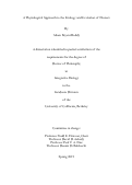 Cover page: A Physiological Approach to the Ecology and Evolution of Flowers