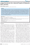 Cover page: Longer First Introns Are a General Property of Eukaryotic Gene Structure