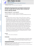 Cover page: Medications development for the treatment of alcohol use disorder: insights into the predictive value of animal and human laboratory models