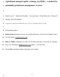 Cover page: Agricultural managed aquifer recharge (Ag-MAR)—a method for sustainable groundwater management: A review