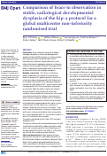 Cover page: Comparison of brace to observation in stable, radiological developmental dysplasia of the hip: a protocol for a global multicentre non-inferiority randomised trial.