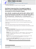 Cover page: Improving police conceptual knowledge of Mexico's law on cannabis possession: Findings from an assessment of a police education program