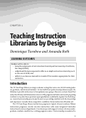 Cover page of Teaching Instruction Librarians by Design