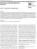 Cover page: Assessment of Autism Spectrum Disorder.