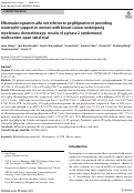 Cover page: Efbemalenograstim alfa not inferior to pegfilgrastim in providing neutrophil support in women with breast cancer undergoing myelotoxic chemotherapy: results of a phase 2 randomized, multicenter, open-label trial.