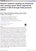 Cover page: Electron cyclotron heating can drastically alter reversed shear Alfvén eigenmode activity in DIII-D through finite pressure effects