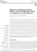 Cover page: Migration and Mental Health in Mexico: Domestic Migrants, Return U.S. Migrants, and Non-Migrants