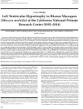 Cover page: Left Ventricular Hypertrophy in Rhesus Macaques (Macaca mulatta) at the California National Primate Research Center (1992-2014).