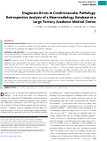 Cover page: Diagnostic Errors in Cerebrovascular Pathology: Retrospective Analysis of a Neuroradiology Database at a Large Tertiary Academic Medical Center.