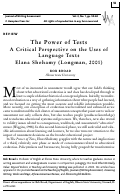 Cover page: The Power of Tests: A Critical Perspective on the Uses of Language Texts by Elana Shohamy