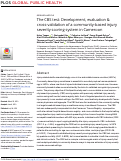 Cover page: The CBS test: Development, evaluation &amp; cross-validation of a community-based injury severity scoring system in Cameroon.