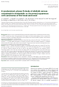 Cover page: A randomized, phase II study of afatinib versus cetuximab in metastatic or recurrent squamous cell carcinoma of the head and neck †