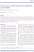 Cover page: A Theoretical Lower Bound for Selection on the Expression Levels of Proteins