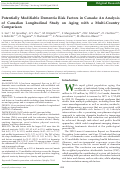 Cover page: Potentially Modifiable Dementia Risk Factors in Canada: An Analysis of Canadian Longitudinal Study on Aging with a Multi-Country Comparison.