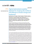 Cover page: Typical and extreme weather datasets for studying the resilience of buildings to climate change and heatwaves