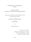 Cover page: Essays in the Political Economy of Development