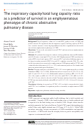 Cover page: The inspiratory capacity/total lung capacity ratio as a predictor of survival in an emphysematous phenotype of chronic obstructive pulmonary disease