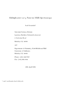 Cover page: Multiplicative or t1 Noise in NMR Spectroscopy