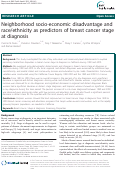 Cover page: Neighborhood socio-economic disadvantage and race/ethnicity as predictors of breast cancer stage at diagnosis.