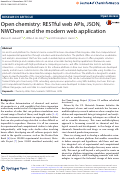 Cover page: Open chemistry: RESTful web APIs, JSON, NWChem and the modern web application