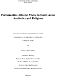 Cover page: Performative Affects: Bhāva in South Asian Aesthetics and Religions