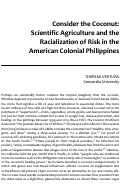 Cover page: Consider the Coconut: Scientific Agriculture and the Racialization of Risk in the American Colonial Philippines
