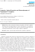 Cover page: Symmetry, Optical Properties and Thermodynamics of Neptunium(V) Complexes