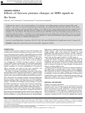 Cover page: Effects of Thoracic Pressure Changes on MRI Signals in the Brain