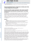 Cover page: Environmental Determinants of Aggression in Adolescents: Role of Urban Neighborhood Greenspace