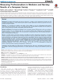 Cover page: Measuring professionalism in medicine and nursing: results of a European survey.