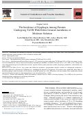 Cover page: The Incidence of Dysphagia Among Patients Undergoing TAVR With Either General Anesthesia or Moderate Sedation