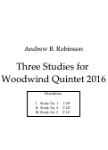 Cover page: Three Studies for Woodwind Quintet 2016