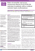 Cover page: Risks of mortality and severe coronavirus disease 19 (COVID-19) outcomes in patients with or without systemic lupus erythematosus