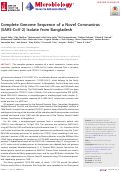 Cover page: Complete Genome Sequence of a Novel Coronavirus (SARS-CoV-2) Isolate from Bangladesh