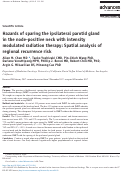 Cover page: Hazards of sparing the ipsilateral parotid gland in the node-positive neck with intensity modulated radiation therapy: Spatial analysis of regional recurrence risk.