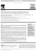 Cover page: Trends and Disparities in Suicidality Among Heterosexual and Sexual Minority/Two-Spirit Indigenous Adolescents in Canada